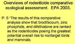 Overviews if rodenticide comparative ecological assessment.